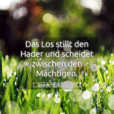 Picture 05 - Sprüche 18:18 LUTH1912 - Das Los stillt den Hader und scheidet zwischen - Bible Verse Picture