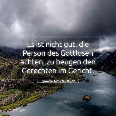 Picture 05 - Sprüche 18:5 LUTH1912 - Es ist nicht gut, die Person des Gottlosen - Bible Verse Picture