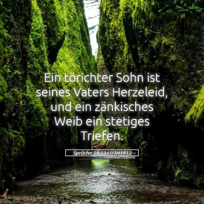 Picture 05 - Sprüche 19:13 LUTH1912 - Ein törichter Sohn ist seines Vaters Herzeleid, - Bible Verse Picture
