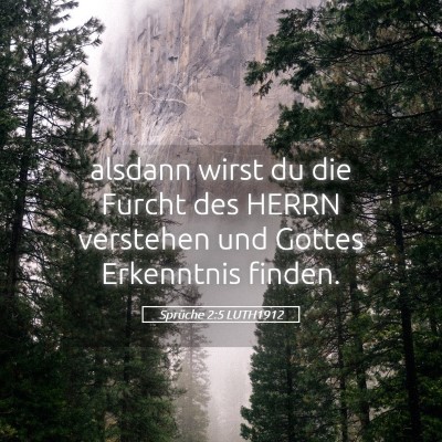 Picture 05 - Sprüche 2:5 LUTH1912 - alsdann wirst du die Furcht des HERRN verstehen - Bible Verse Picture