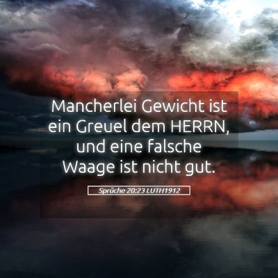Picture 05 - Sprüche 20:23 LUTH1912 - Mancherlei Gewicht ist ein Greuel dem HERRN, und - Bible Verse Picture