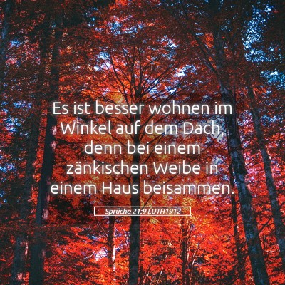 Picture 05 - Sprüche 21:9 LUTH1912 - Es ist besser wohnen im Winkel auf dem Dach, denn - Bible Verse Picture