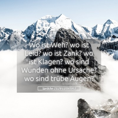 Picture 05 - Sprüche 23:29 LUTH1912 - Wo ist Weh? wo ist Leid? wo ist Zank? wo ist - Bible Verse Picture
