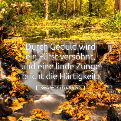 Picture 05 - Sprüche 25:15 LUTH1912 - Durch Geduld wird ein Fürst versöhnt, und eine - Bible Verse Picture