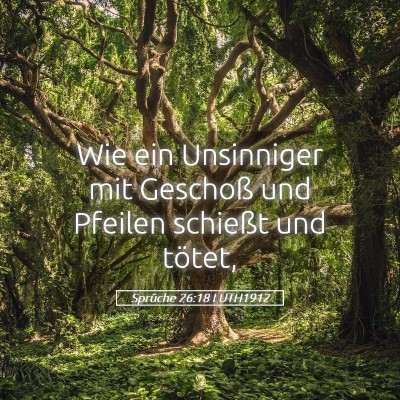 Picture 05 - Sprüche 26:18 LUTH1912 - Wie ein Unsinniger mit Geschoß und Pfeilen - Bible Verse Picture