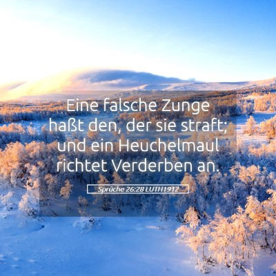 Picture 05 - Sprüche 26:28 LUTH1912 - Eine falsche Zunge haßt den, der sie straft; und - Bible Verse Picture