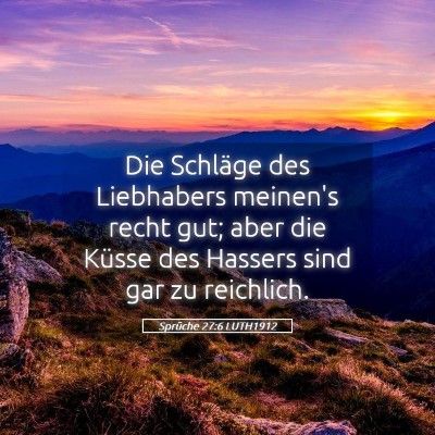 Picture 05 - Sprüche 27:6 LUTH1912 - Die Schläge des Liebhabers meinen's recht gut; - Bible Verse Picture