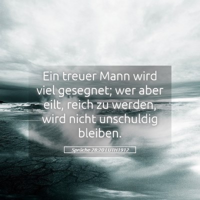 Picture 05 - Sprüche 28:20 LUTH1912 - Ein treuer Mann wird viel gesegnet; wer aber - Bible Verse Picture