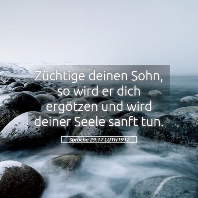 Picture 05 - Sprüche 29:17 LUTH1912 - Züchtige deinen Sohn, so wird er dich ergötzen - Bible Verse Picture