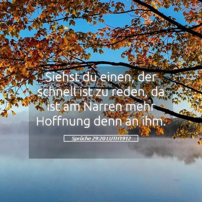 Picture 05 - Sprüche 29:20 LUTH1912 - Siehst du einen, der schnell ist zu reden, da ist - Bible Verse Picture