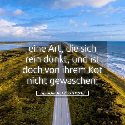 Picture 05 - Sprüche 30:12 LUTH1912 - eine Art, die sich rein dünkt, und ist doch von - Bible Verse Picture