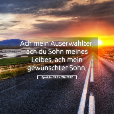 Picture 05 - Sprüche 31:2 LUTH1912 - Ach mein Auserwählter, ach du Sohn meines - Bible Verse Picture