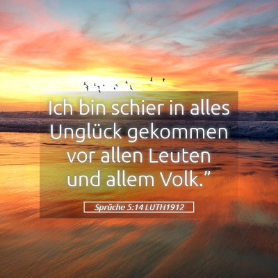 Picture 05 - Sprüche 5:14 LUTH1912 - Ich bin schier in alles Unglück gekommen vor - Bible Verse Picture
