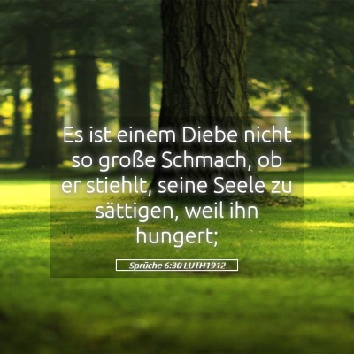 Picture 05 - Sprüche 6:30 LUTH1912 - Es ist einem Diebe nicht so große Schmach, ob er - Bible Verse Picture