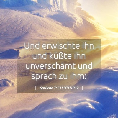 Picture 05 - Sprüche 7:13 LUTH1912 - Und erwischte ihn und küßte ihn unverschämt - Bible Verse Picture