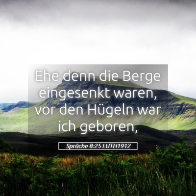 Picture 05 - Sprüche 8:25 LUTH1912 - Ehe denn die Berge eingesenkt waren, vor den - Bible Verse Picture