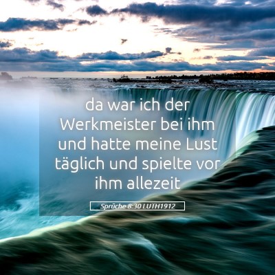 Picture 05 - Sprüche 8:30 LUTH1912 - da war ich der Werkmeister bei ihm und hatte - Bible Verse Picture