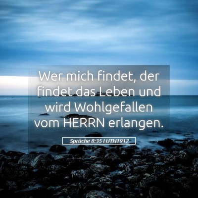 Picture 05 - Sprüche 8:35 LUTH1912 - Wer mich findet, der findet das Leben und wird - Bible Verse Picture
