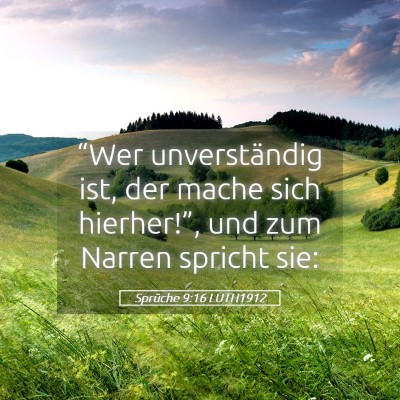 Picture 05 - Sprüche 9:16 LUTH1912 - “Wer unverständig ist, der mache sich - Bible Verse Picture