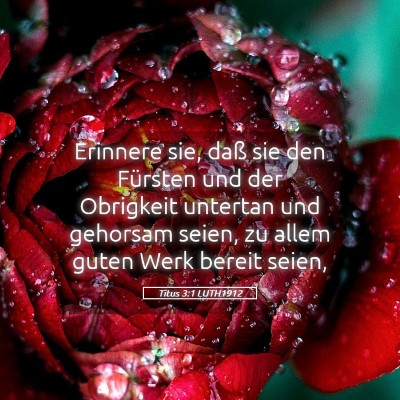 Picture 05 - Titus 3:1 LUTH1912 - Erinnere sie, daß sie den Fürsten und der - Bible Verse Picture