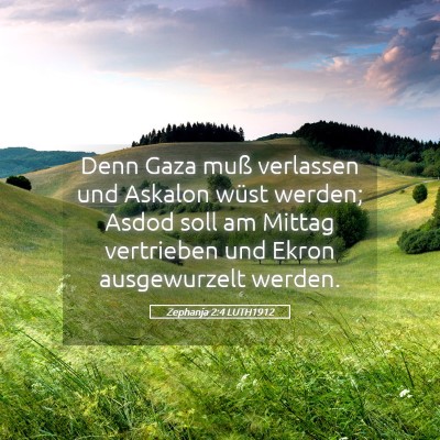 Picture 05 - Zephanja 2:4 LUTH1912 - Denn Gaza muß verlassen und Askalon wüst - Bible Verse Picture