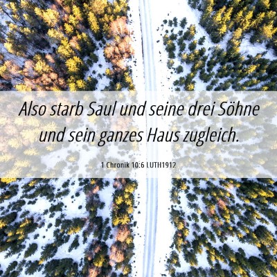 Picture 06 - 1 Chronik 10:6 LUTH1912 - Also starb Saul und seine drei Söhne und sein - Bible Verse Picture