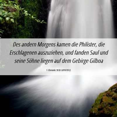 Picture 06 - 1 Chronik 10:8 LUTH1912 - Des andern Morgens kamen die Philister, die - Bible Verse Picture