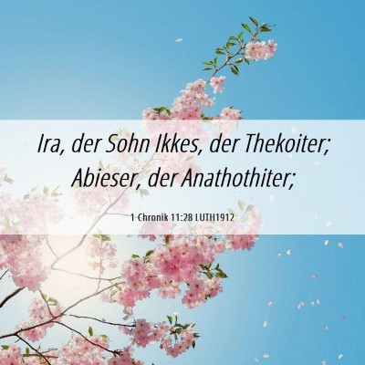 Picture 06 - 1 Chronik 11:28 LUTH1912 - Ira, der Sohn Ikkes, der Thekoiter; Abieser, der - Bible Verse Picture