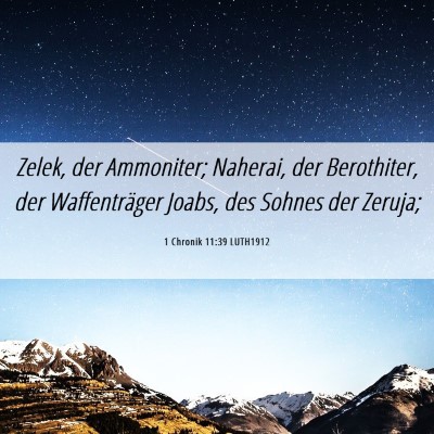 Picture 06 - 1 Chronik 11:39 LUTH1912 - Zelek, der Ammoniter; Naherai, der Berothiter, - Bible Verse Picture