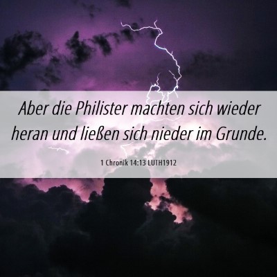 Picture 06 - 1 Chronik 14:13 LUTH1912 - Aber die Philister machten sich wieder heran und - Bible Verse Picture