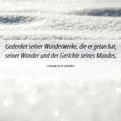 Picture 06 - 1 Chronik 16:12 LUTH1912 - Gedenket seiner Wunderwerke, die er getan hat, - Bible Verse Picture