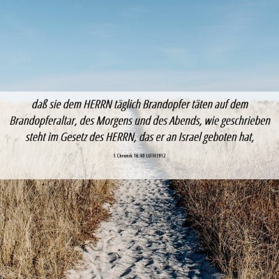Picture 06 - 1 Chronik 16:40 LUTH1912 - daß sie dem HERRN täglich Brandopfer täten auf - Bible Verse Picture