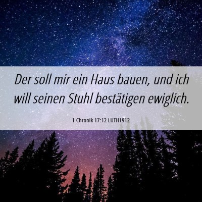 Picture 06 - 1 Chronik 17:12 LUTH1912 - Der soll mir ein Haus bauen, und ich will seinen - Bible Verse Picture