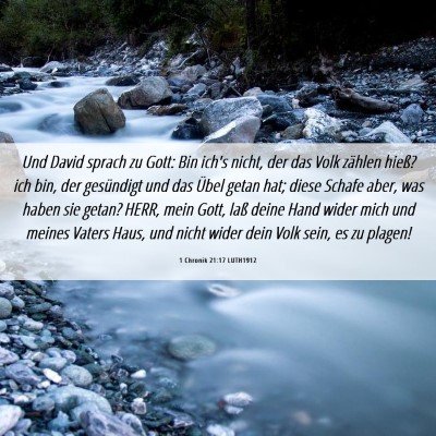 Picture 06 - 1 Chronik 21:17 LUTH1912 - Und David sprach zu Gott: Bin ich's nicht, der - Bible Verse Picture