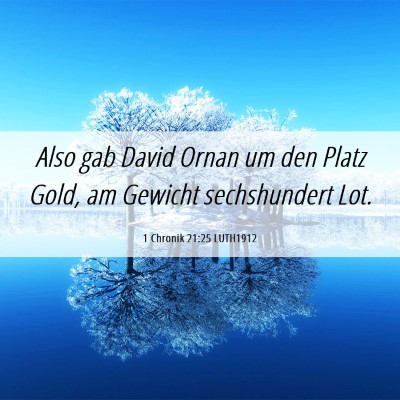 Picture 06 - 1 Chronik 21:25 LUTH1912 - Also gab David Ornan um den Platz Gold, am - Bible Verse Picture