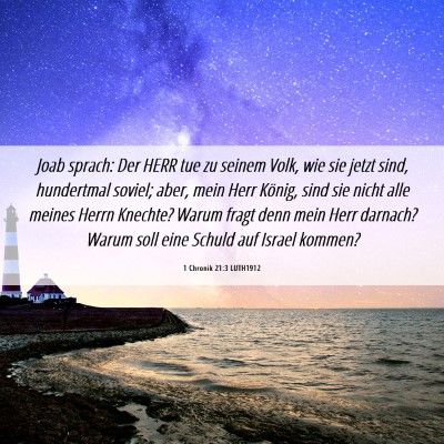 Picture 06 - 1 Chronik 21:3 LUTH1912 - Joab sprach: Der HERR tue zu seinem Volk, wie sie - Bible Verse Picture