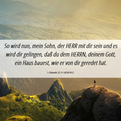 Picture 06 - 1 Chronik 22:11 LUTH1912 - So wird nun, mein Sohn, der HERR mit dir sein und - Bible Verse Picture