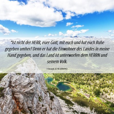 Picture 06 - 1 Chronik 22:18 LUTH1912 - “Ist nicht der HERR, euer Gott, mit euch und - Bible Verse Picture