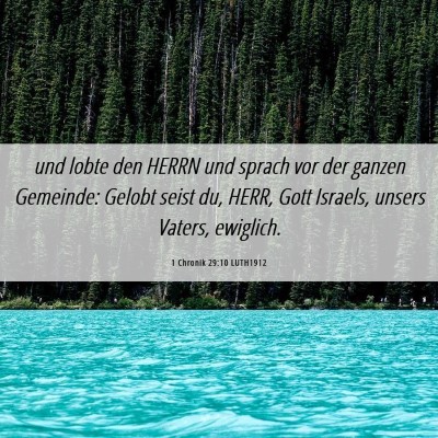 Picture 06 - 1 Chronik 29:10 LUTH1912 - und lobte den HERRN und sprach vor der ganzen - Bible Verse Picture