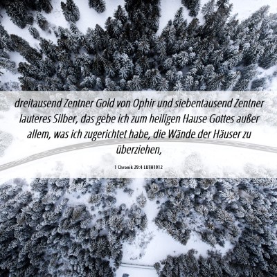 Picture 06 - 1 Chronik 29:4 LUTH1912 - dreitausend Zentner Gold von Ophir und - Bible Verse Picture