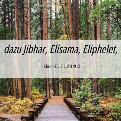 Picture 06 - 1 Chronik 3:6 LUTH1912 - dazu Jibhar, Elisama, - Bible Verse Picture