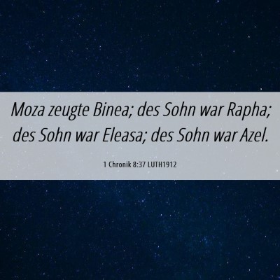 Picture 06 - 1 Chronik 8:37 LUTH1912 - Moza zeugte Binea; des Sohn war Rapha; des Sohn - Bible Verse Picture