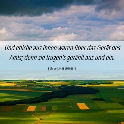 Picture 06 - 1 Chronik 9:28 LUTH1912 - Und etliche aus ihnen waren über das Gerät des - Bible Verse Picture