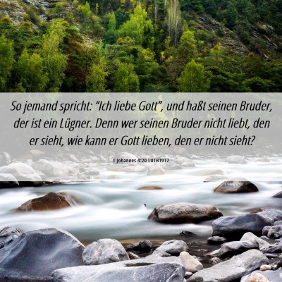 Picture 06 - 1 Johannes 4:20 LUTH1912 - So jemand spricht: “Ich liebe Gott”, und - Bible Verse Picture