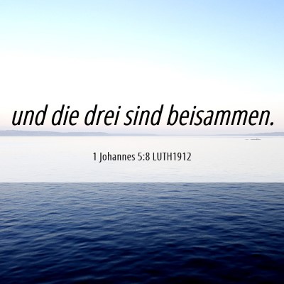 Picture 06 - 1 Johannes 5:8 LUTH1912 - und die drei sind - Bible Verse Picture