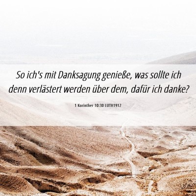 Picture 06 - 1 Korinther 10:30 LUTH1912 - So ich's mit Danksagung genieße, was sollte ich - Bible Verse Picture