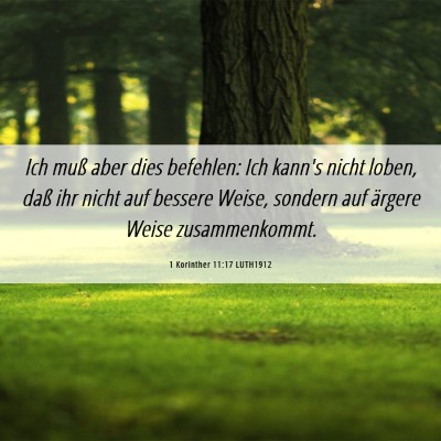 Picture 06 - 1 Korinther 11:17 LUTH1912 - Ich muß aber dies befehlen: Ich kann's nicht - Bible Verse Picture