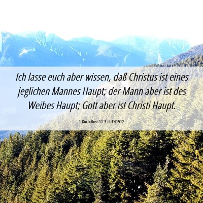 Picture 06 - 1 Korinther 11:3 LUTH1912 - Ich lasse euch aber wissen, daß Christus ist - Bible Verse Picture