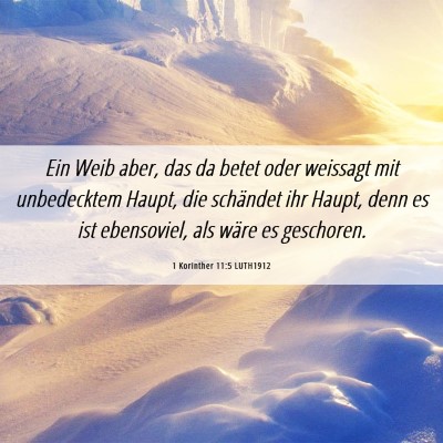 Picture 06 - 1 Korinther 11:5 LUTH1912 - Ein Weib aber, das da betet oder weissagt mit - Bible Verse Picture