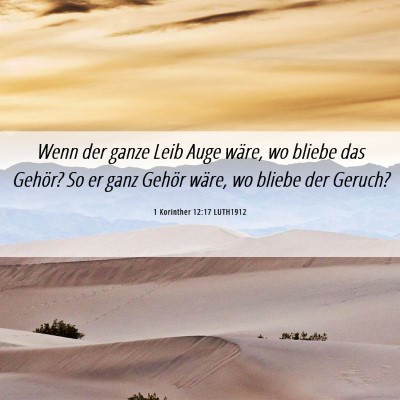 Picture 06 - 1 Korinther 12:17 LUTH1912 - Wenn der ganze Leib Auge wäre, wo bliebe das - Bible Verse Picture